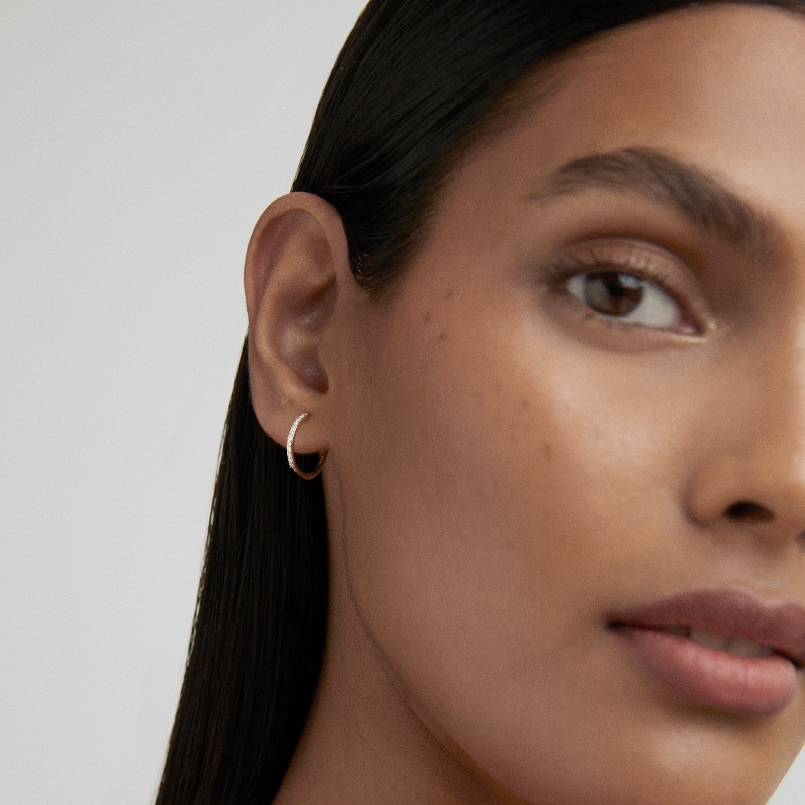 Monica Vinader Pavé Lab Grown Diamond Small Hoop Earrings In 14ct Solid Gold