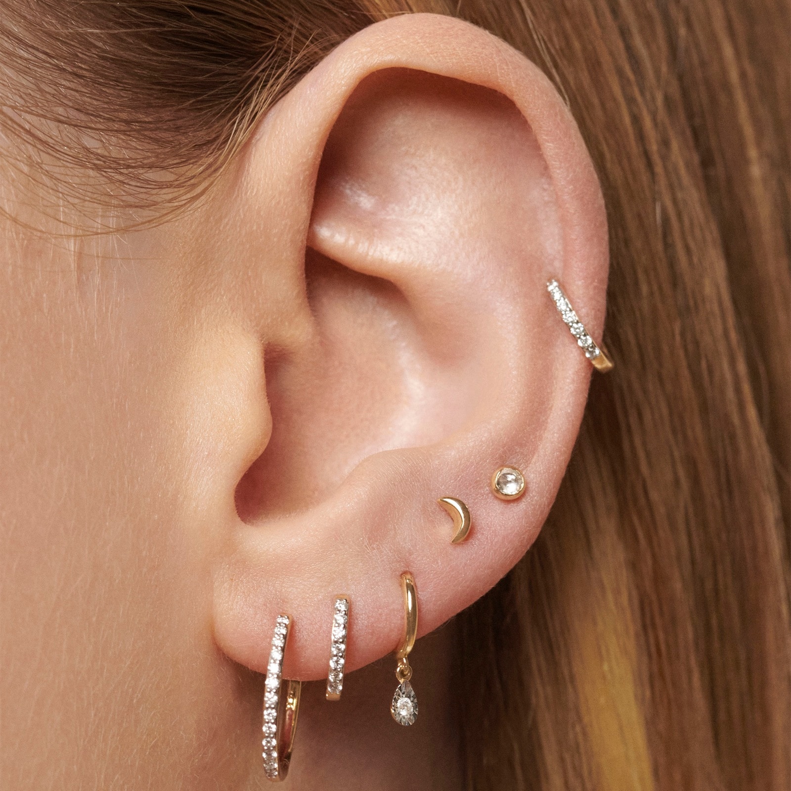 Monica Vinader Pavé Lab Grown Diamond Small Hoop Earrings In 14ct Solid Gold