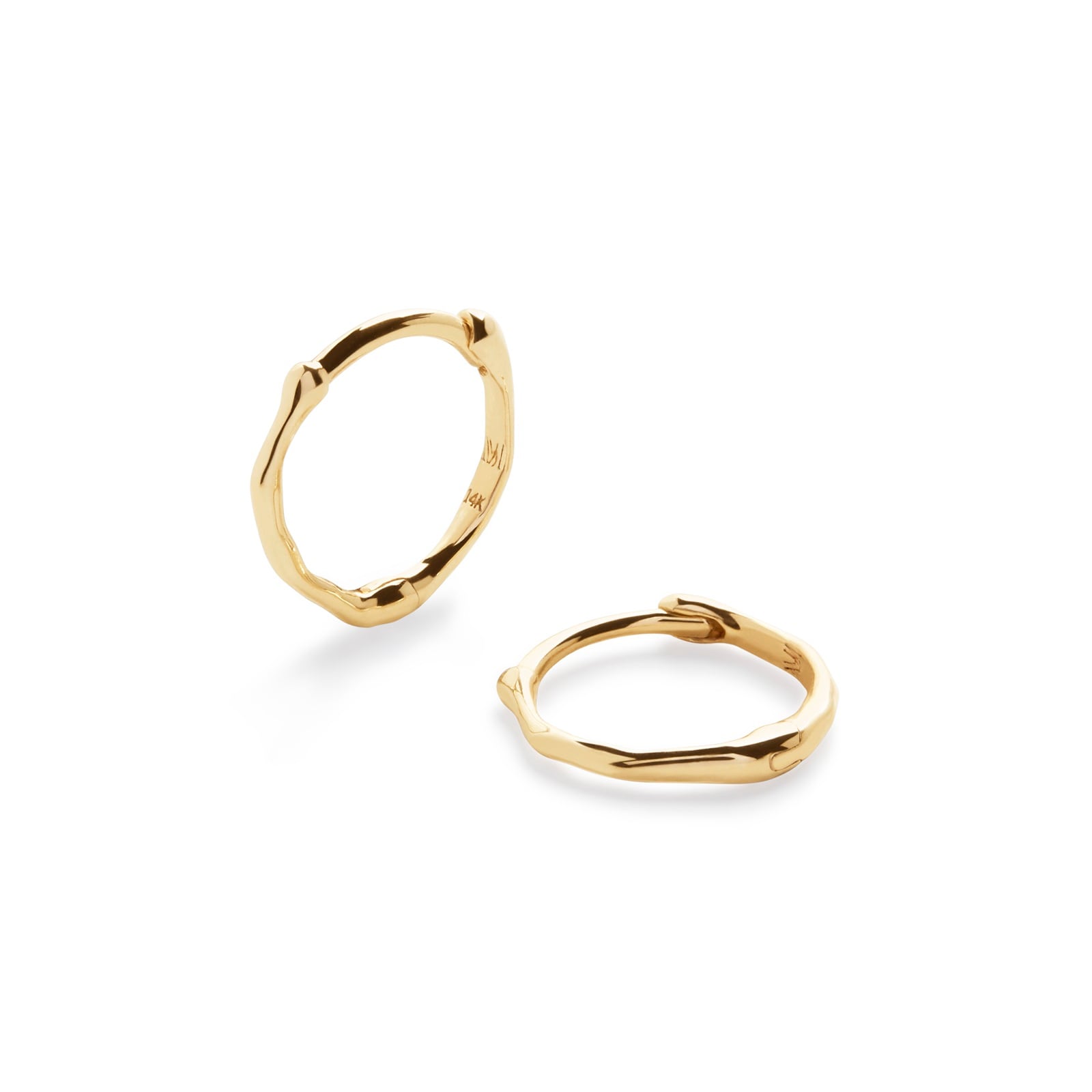 Monica Vinader MV Siren™ Mini Huggie Earrings 14ct Solid Gold Monica Vinader MV Siren™ Mini Huggie Earrings 14ct Solid Gold