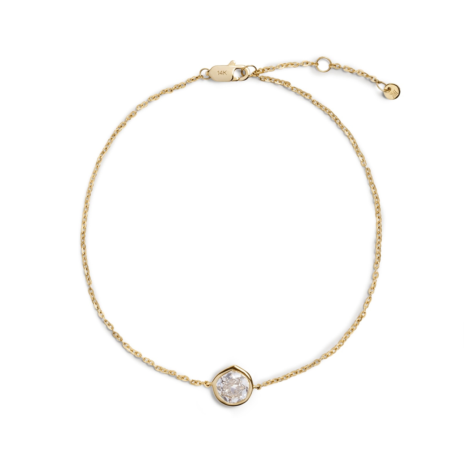 Monica Vinader MV Siren™ Solitaire 0.50ct Lab Grown Diamond Bracelet In 14ct Solid Gold