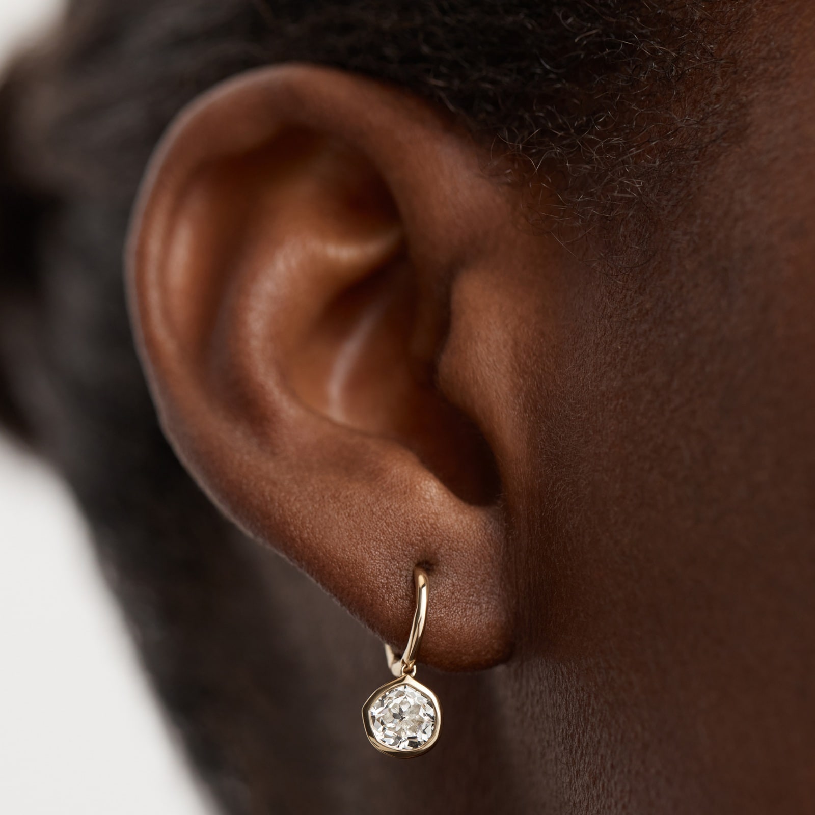 Monica Vinader MV Siren™ Solitaire 1ct Lab Grown Diamond Earrings In 14ct Solid Gold