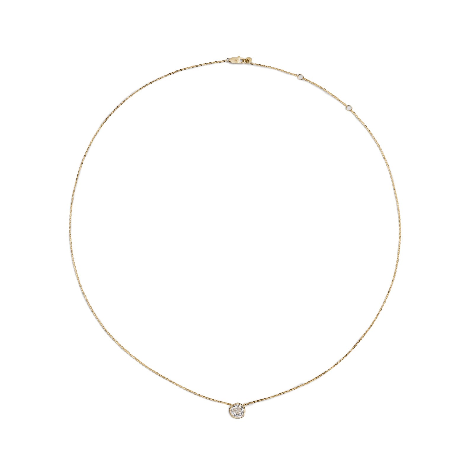 Monica Vinader MV Siren™ Solitaire 0.50ct Lab Grown Diamond Necklace In 14ct Solid Gold