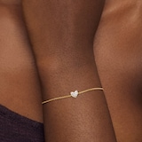 Monica Vinader Heart Diamond Chain Bracelet In 18ct Gold Vermeil With Lab Grown Diamond