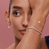 Monica Vinader Heart Diamond Chain Bracelet In 18ct Gold Vermeil With Lab Grown Diamond