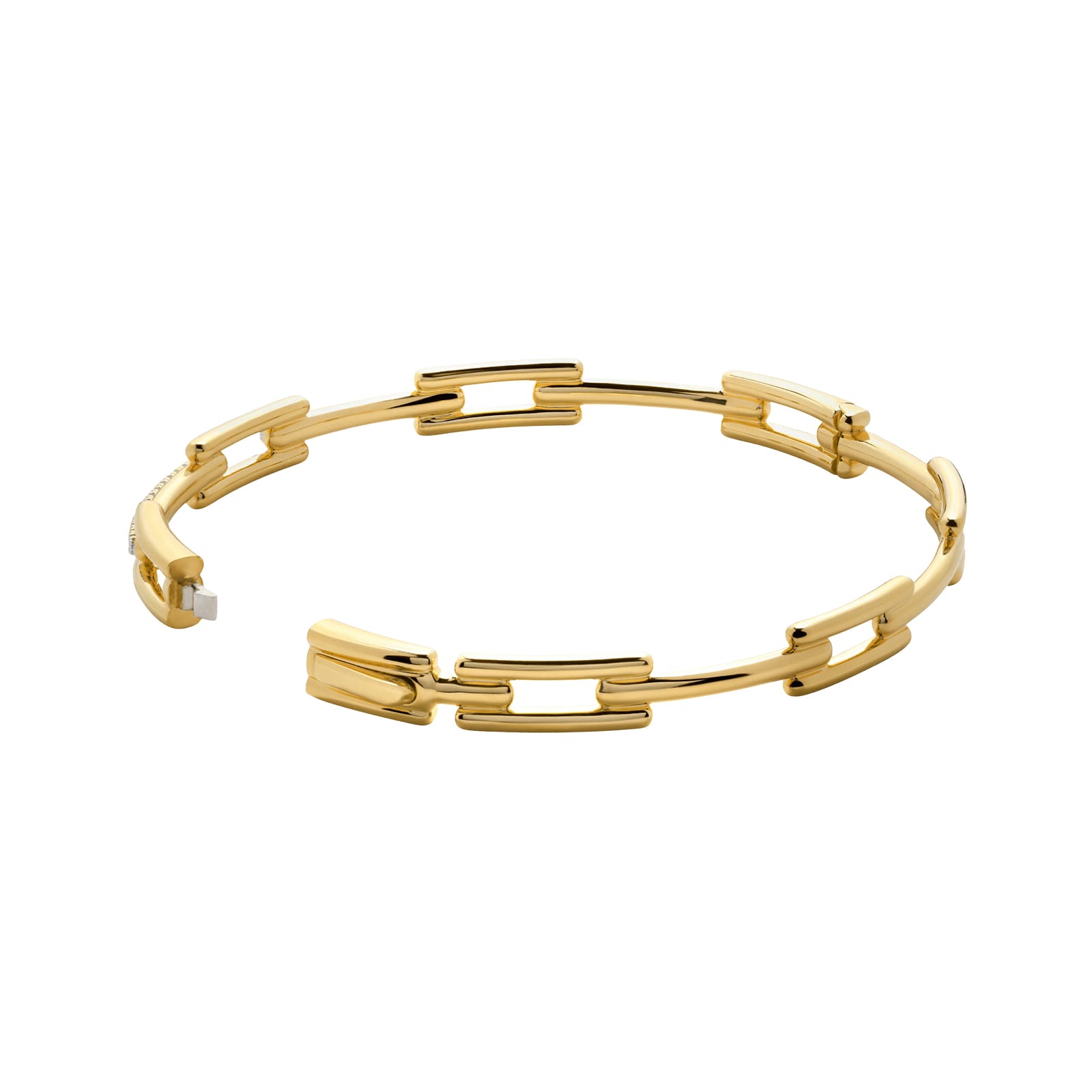 Monica Vinader MV Signature™ Link Slim Bangle In 18ct Gold Vermeil With Lab Grown Diamonds Monica Vinader MV Signature™ Link Slim Bangle In 18ct Gold Vermeil With Lab Grown Diamonds