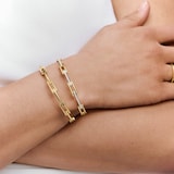 Monica Vinader Signature Link Slim Bangle In 18ct Gold Vermeil With Lab Grown Diamonds