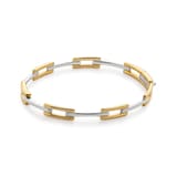 Monica Vinader Signature Link Mixed Metal Slim Bangle In 18ct Gold Vermeil