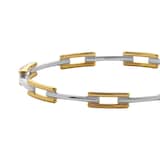 Monica Vinader Signature Link Mixed Metal Slim Bangle In 18ct Gold Vermeil