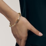 Monica Vinader Signature Link Mixed Metal Slim Bangle In 18ct Gold Vermeil