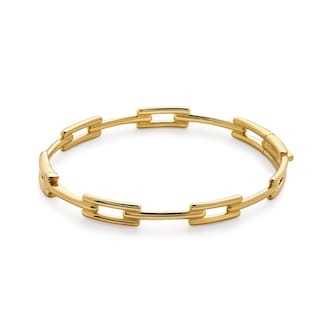Monica Vinader Signature Link Slim Bangle In 18ct Gold Vermeil Monica Vinader Signature Link Slim Bangle In 18ct Gold Vermeil
