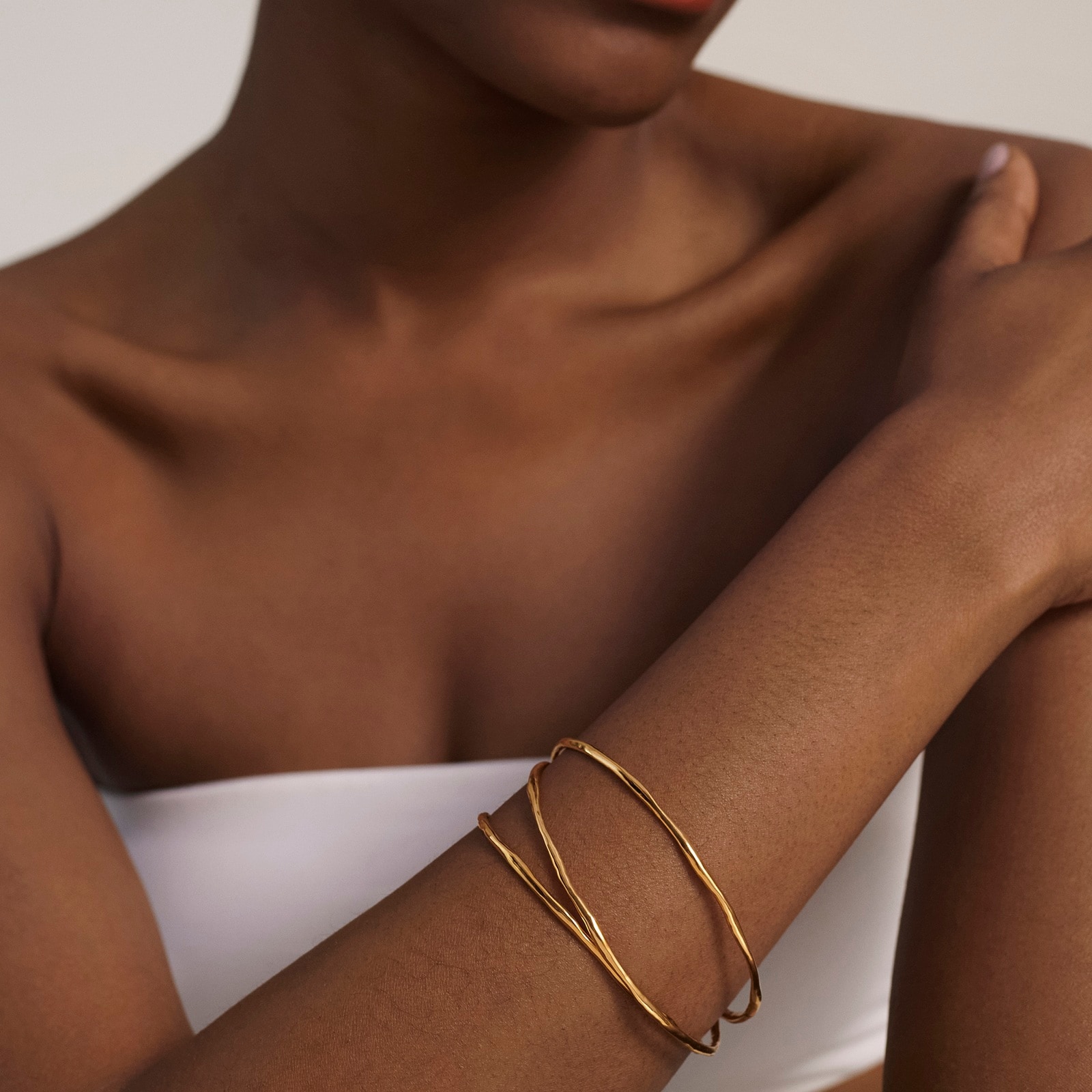 Monica Vinader MV Siren™ Muse Bangle In 18ct Gold Vermeil Monica Vinader MV Siren™ Muse Bangle In 18ct Gold Vermeil