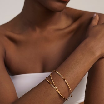 Monica Vinader MV Siren™ Muse Bangle In 18ct Gold Vermeil Monica Vinader MV Siren™ Muse Bangle In 18ct Gold Vermeil