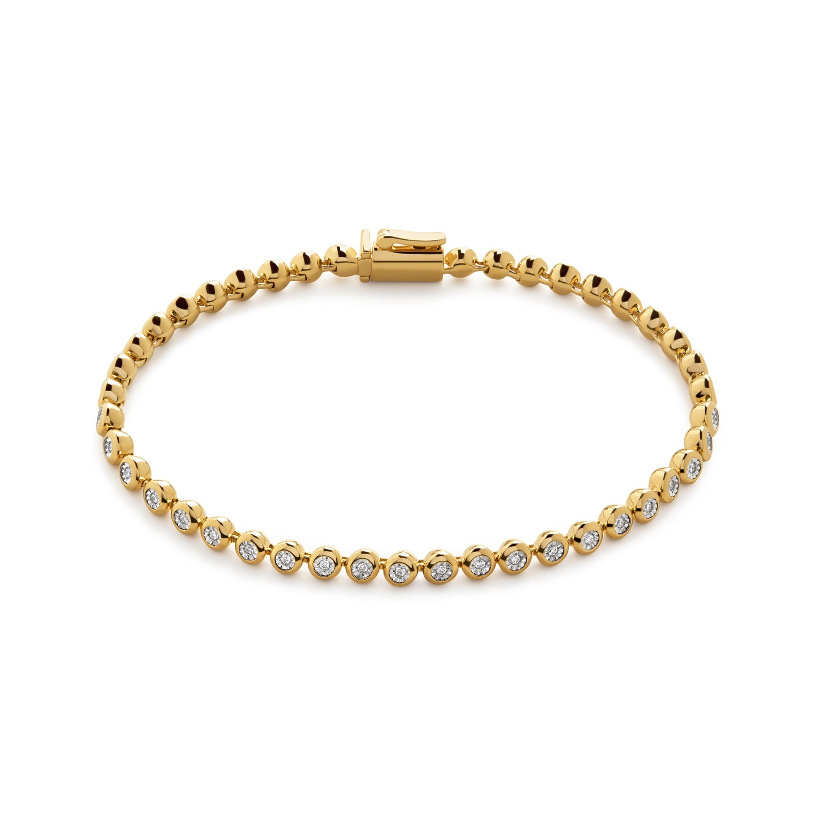 Monica Vinader Round 0.25ct Lab Grown Diamond Tennis Bracelet In 18ct Gold Vermeil