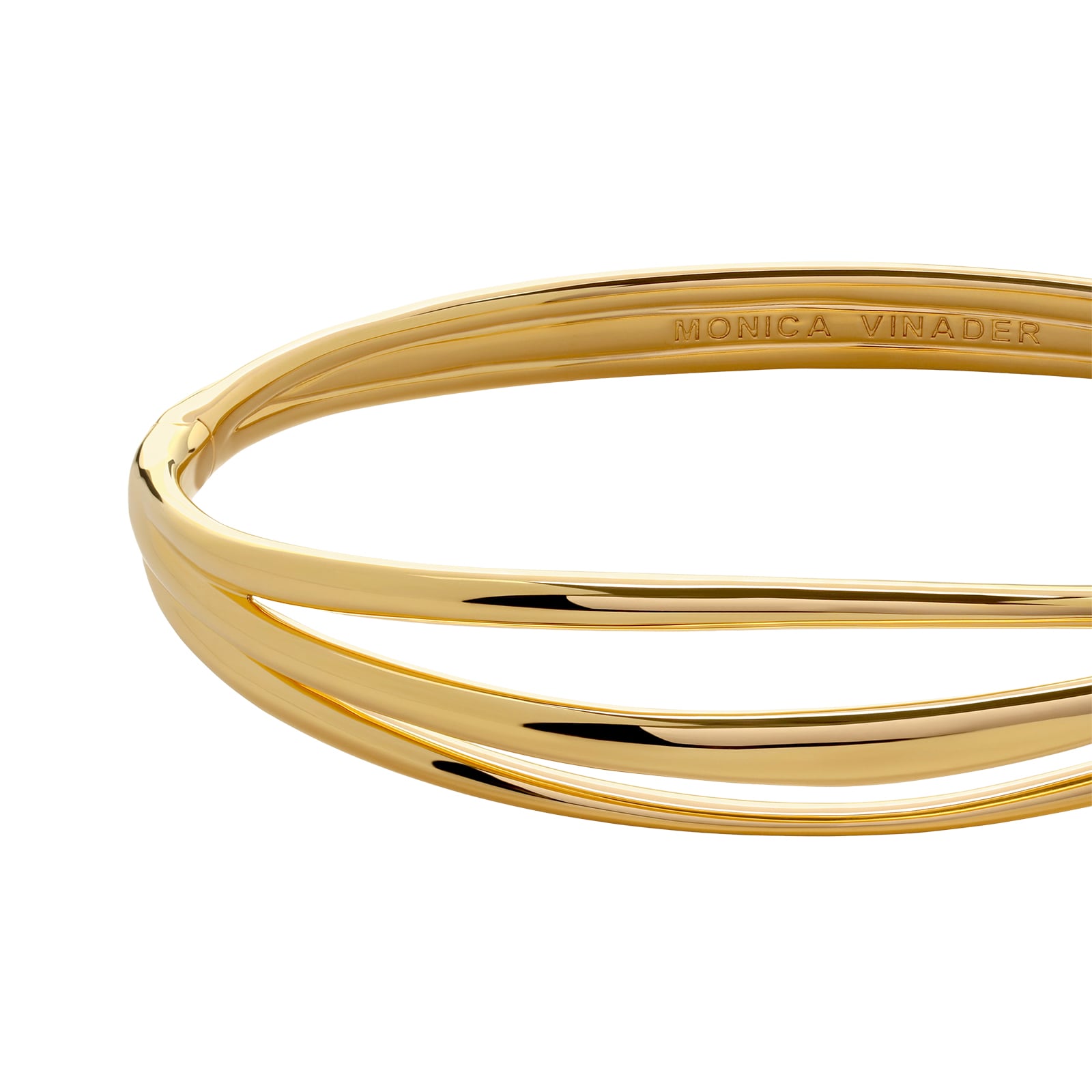 Monica Vinader Nura Wrap Bangle In 18ct Gold Vermeil Monica Vinader Nura Wrap Bangle In 18ct Gold Vermeil
