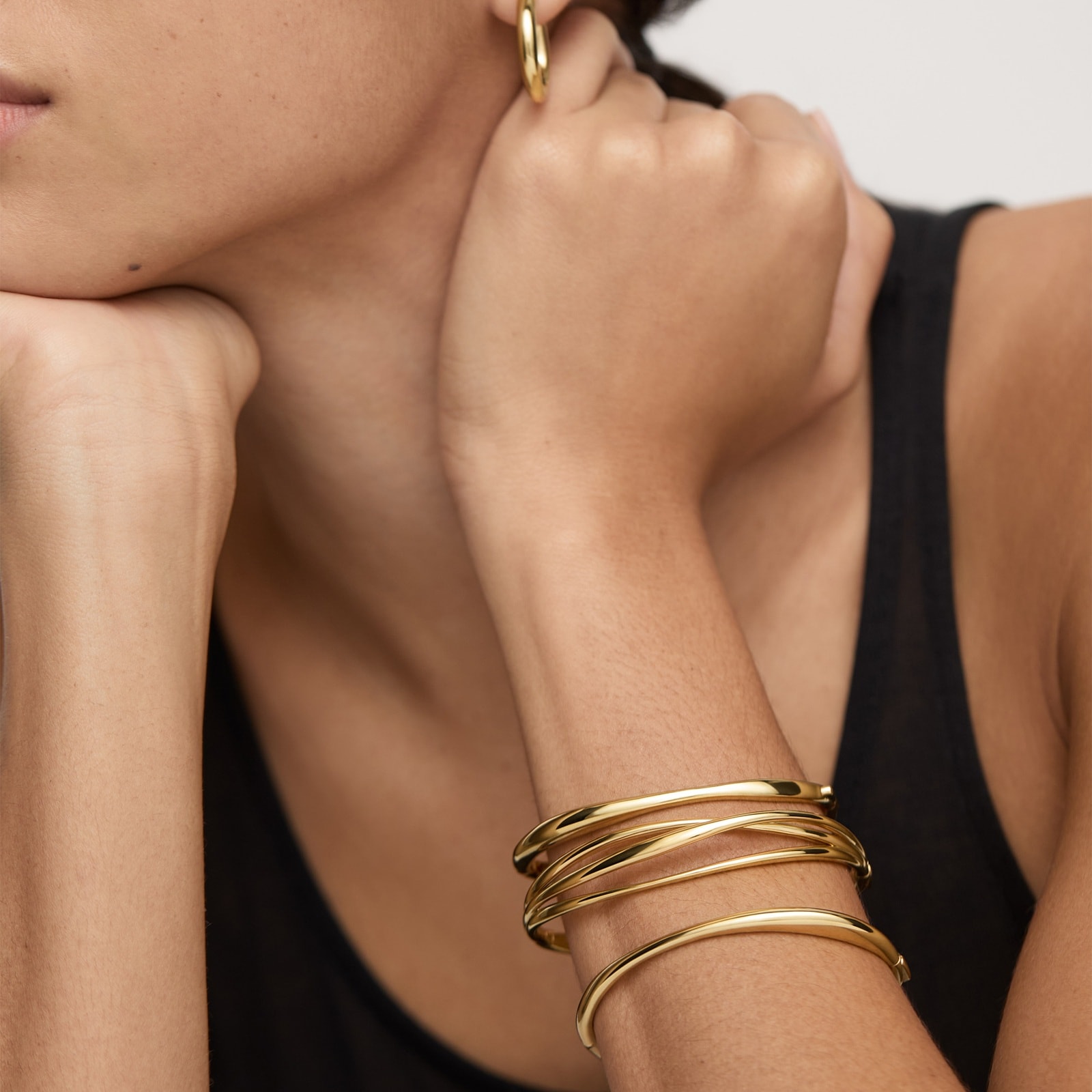 Monica Vinader Nura Wrap Bangle In 18ct Gold Vermeil Monica Vinader Nura Wrap Bangle In 18ct Gold Vermeil