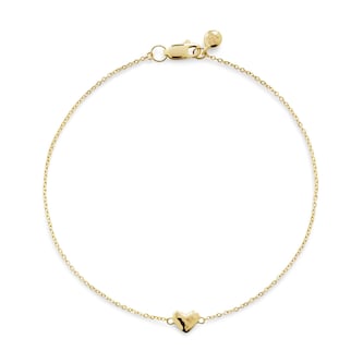 Monica Vinader Mini Heart Chain Bracelet In 14ct Solid Gold