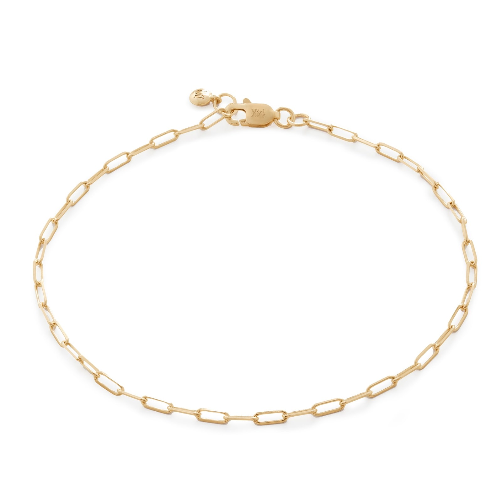 Monica Vinader Mini Paperclip Chain Bracelet In 14ct Solid Gold