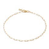 Monica Vinader Mini Paperclip Chain Bracelet In 14ct Solid Gold