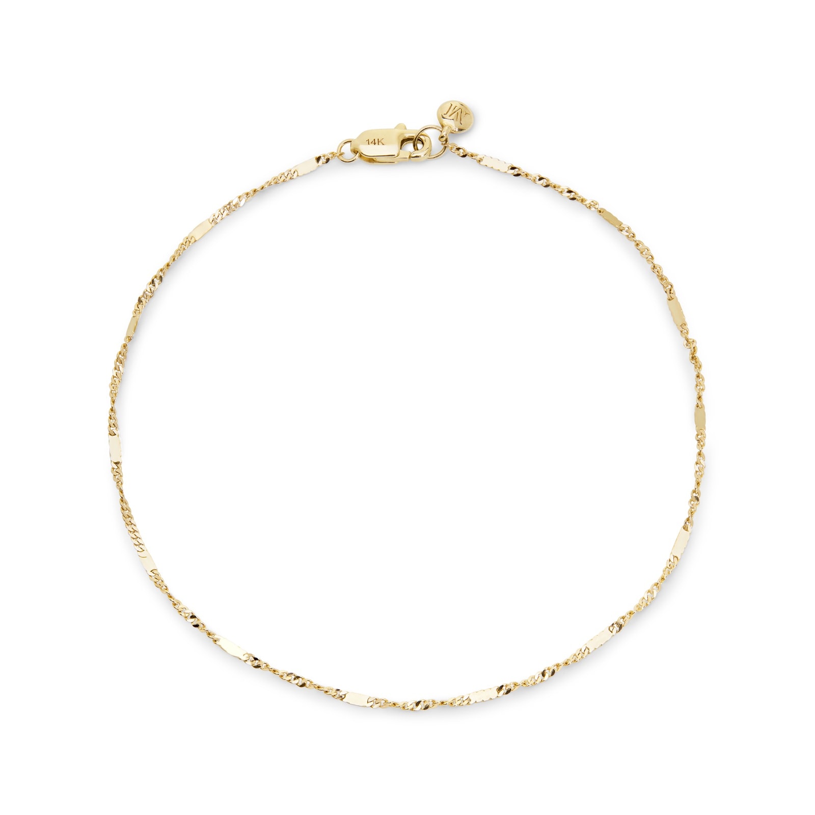 Monica Vinader Shimmer Chain Bracelet In 14ct Solid Gold