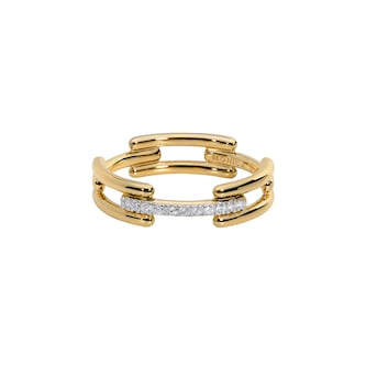 Monica Vinader MV Signature™ Link Ring In 18ct Gold Vermeil With Lab Grown Diamonds Monica Vinader MV Signature™ Link Ring In 18ct Gold Vermeil With Lab Grown Diamonds