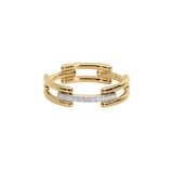 Monica Vinader MV Signature™ Link Ring In 18ct Gold Vermeil With Lab Grown Diamonds