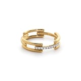 Monica Vinader Signature Link Ring In 18ct Gold Vermeil With Lab Grown Diamonds
