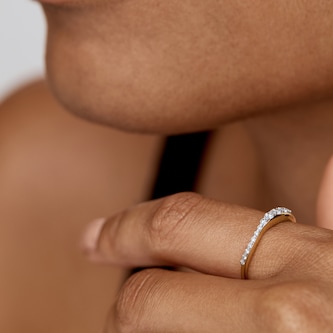 Monica Vinader Riva Pavé Stacking Ring In 18ct Gold Vermeil With Lab Grown Diamond Monica Vinader Riva Pavé Stacking Ring In 18ct Gold Vermeil With Lab Grown Diamond
