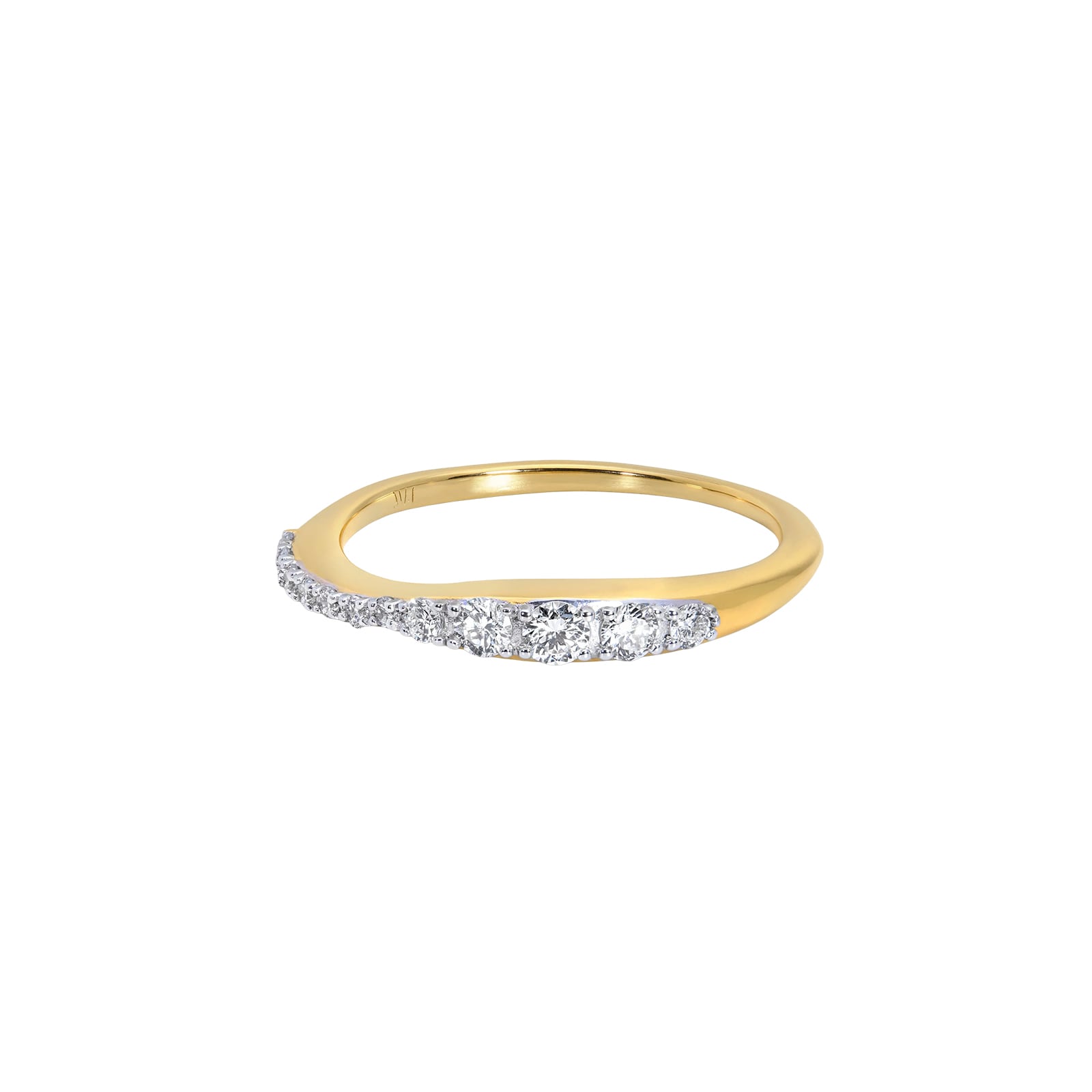Monica Vinader Riva Pavé Stacking Ring In 18ct Gold Vermeil With Lab Grown Diamond Monica Vinader Riva Pavé Stacking Ring In 18ct Gold Vermeil With Lab Grown Diamond