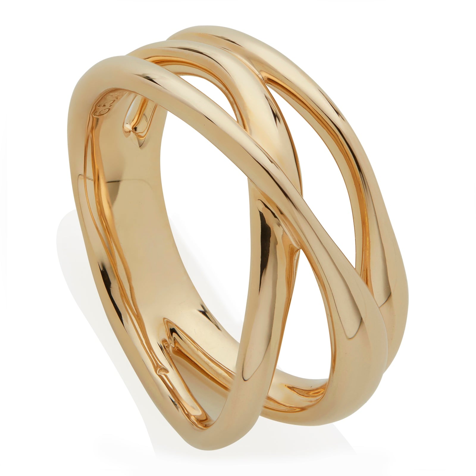 Nura Crossover Ring In 18ct Gold Vermeil