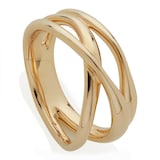 Monica Vinader Nura Crossover Ring In 18ct Gold Vermeil
