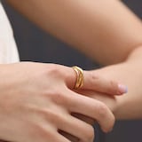 Monica Vinader Nura Crossover Ring In 18ct Gold Vermeil