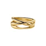 Monica Vinader Nura Crossover Ring In 18ct Gold Vermeil