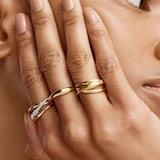Monica Vinader Nura Crossover Ring In 18ct Gold Vermeil