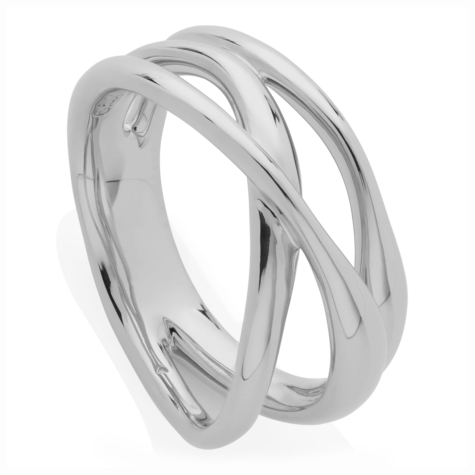 Monica Vinader Nura Crossover Ring In Sterling Silver Monica Vinader Nura Crossover Ring In Sterling Silver