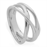 Monica Vinader Nura Crossover Ring In Sterling Silver