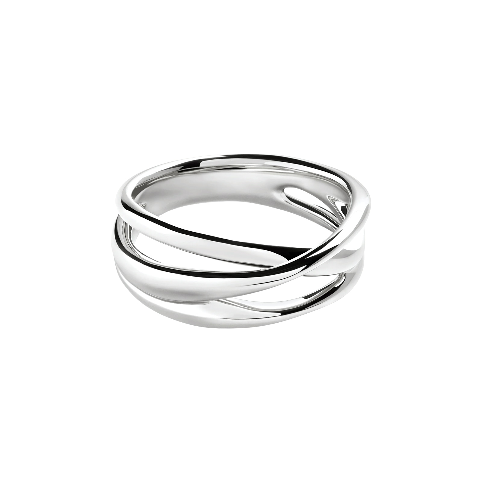 Monica Vinader Nura Crossover Ring In Sterling Silver Monica Vinader Nura Crossover Ring In Sterling Silver