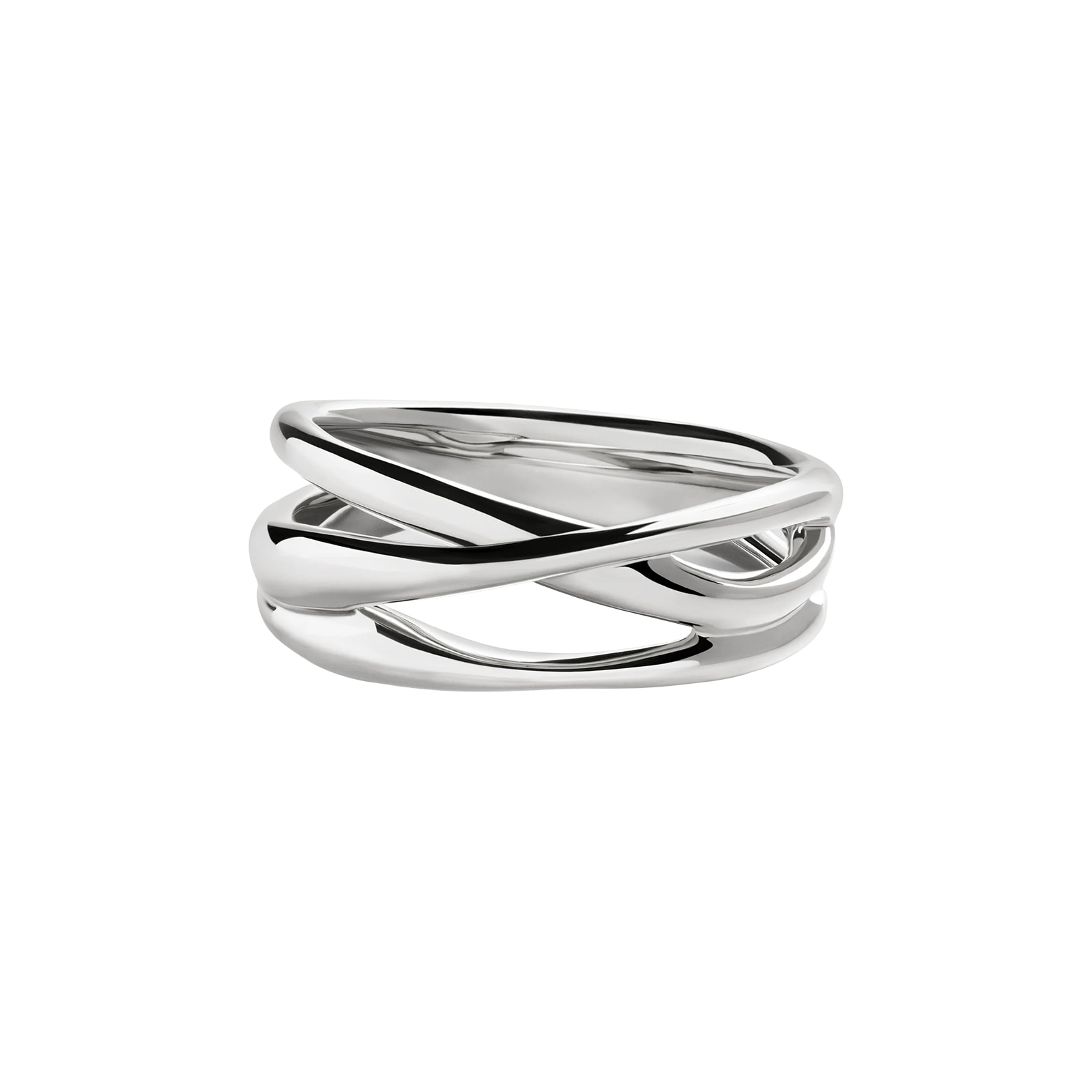 Monica Vinader Nura Crossover Ring In Sterling Silver Monica Vinader Nura Crossover Ring In Sterling Silver