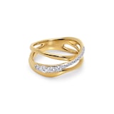 Monica Vinader Nura Crossover Ring In 18ct Gold Vermeil With Lab Grown Diamond