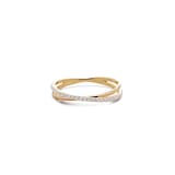 Monica Vinader Diamond Crossover Ring In 14ct Solid Gold With Lab Grown Diamond
