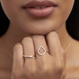 Monica Vinader Diamond Crossover Ring In 14ct Solid Gold With Lab Grown Diamond