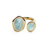 Monica Vinader Odyssey Gemstone Open Ring In 18ct Gold Vermeil With Aquamarine