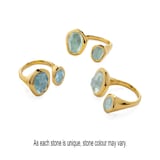 Monica Vinader Odyssey Gemstone Open Ring In 18ct Gold Vermeil With Aquamarine
