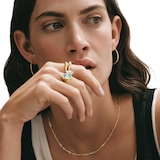 Monica Vinader Odyssey Gemstone Open Ring In 18ct Gold Vermeil With Aquamarine