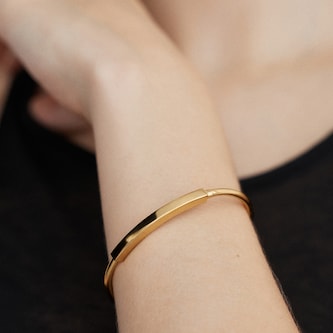 Monica Vinader MV Linear™ Bangle In 18ct Gold Vermeil