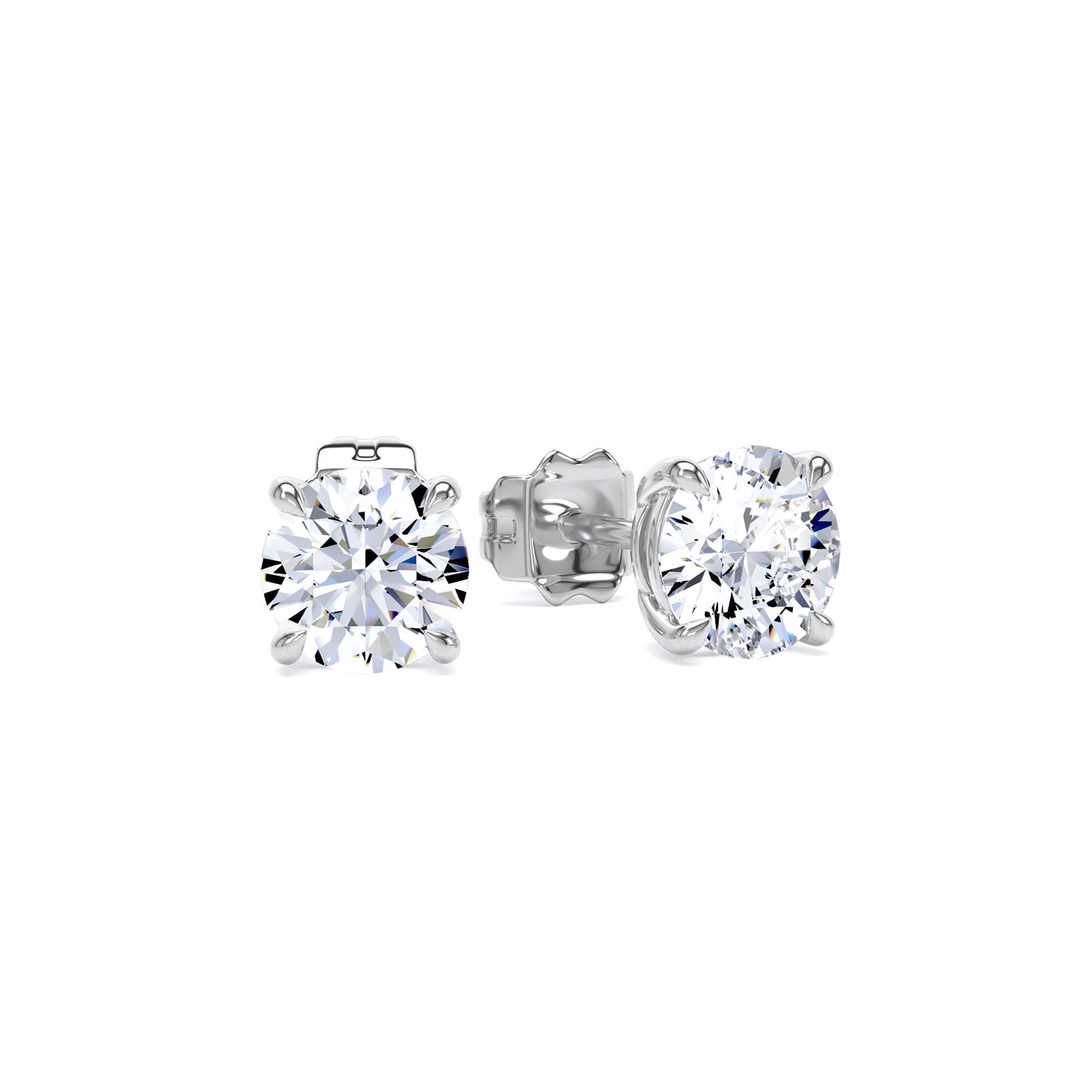 Goldsmiths 9ct White Gold 1.00cttw Brilliant Cut Lab Grown Diamond Solitaire Stud Earrings