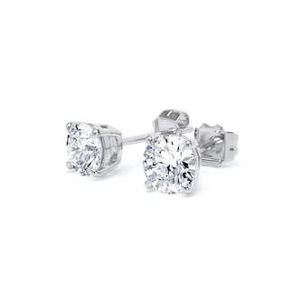 Goldsmiths 9ct White Gold 1.00cttw Brilliant Cut Lab Grown Diamond Solitaire Stud Earrings Goldsmiths 9ct White Gold 1.00cttw Brilliant Cut Lab Grown Diamond Solitaire Stud Earrings