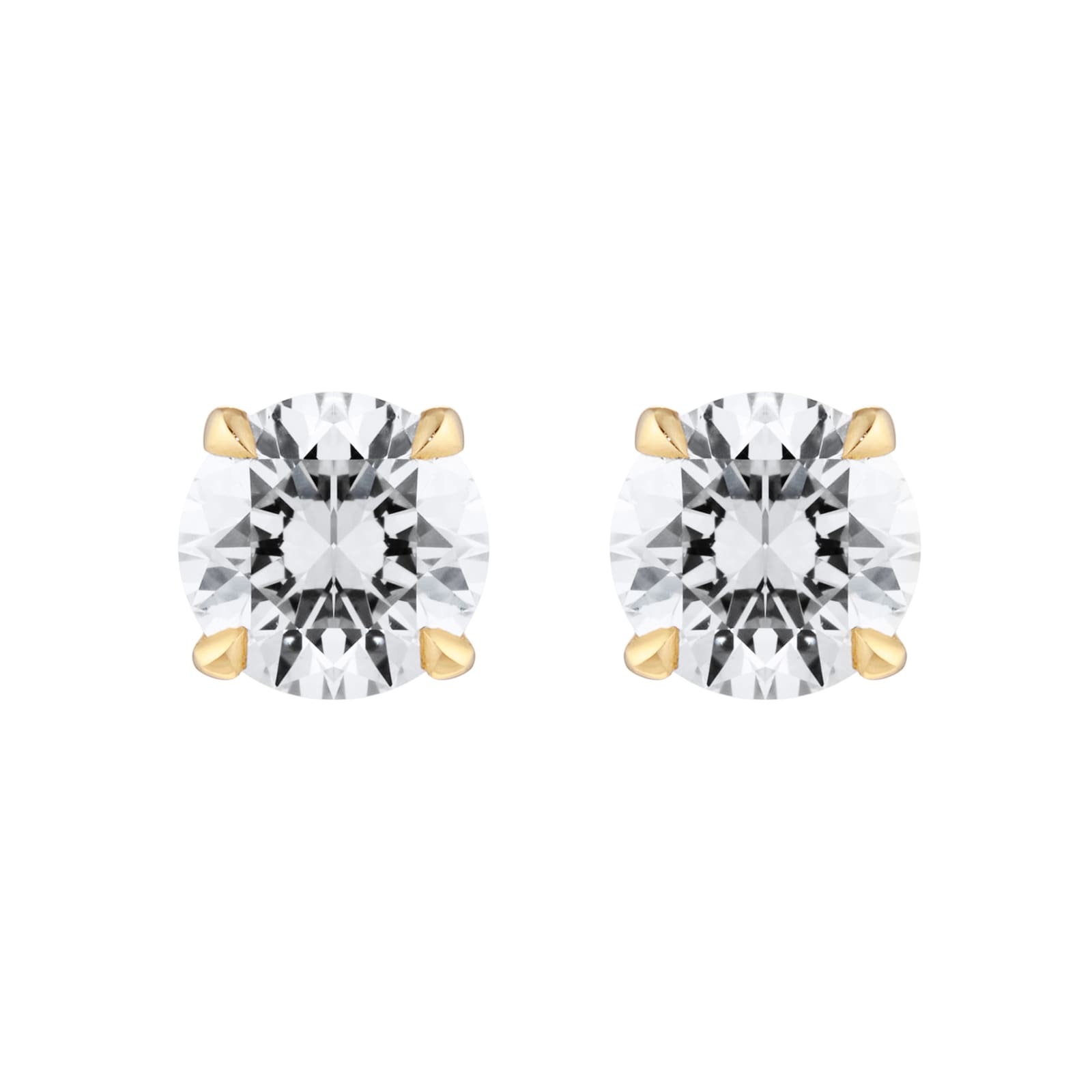 Goldsmiths 9ct Yellow Gold 1.00cttw Brilliant Cut Lab Grown Diamond Solitaire Stud Earrings