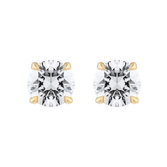 Goldsmiths 9ct Yellow Gold 1.00cttw Brilliant Cut Lab Grown Diamond Solitaire Stud Earrings Goldsmiths 9ct Yellow Gold 1.00cttw Brilliant Cut Lab Grown Diamond Solitaire Stud Earrings