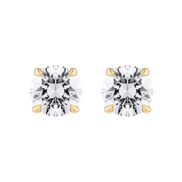25010001 - 9ct Yellow Gold 1.00cttw Brilliant Cut Lab Grown Diamond Solitaire Stud Earrings