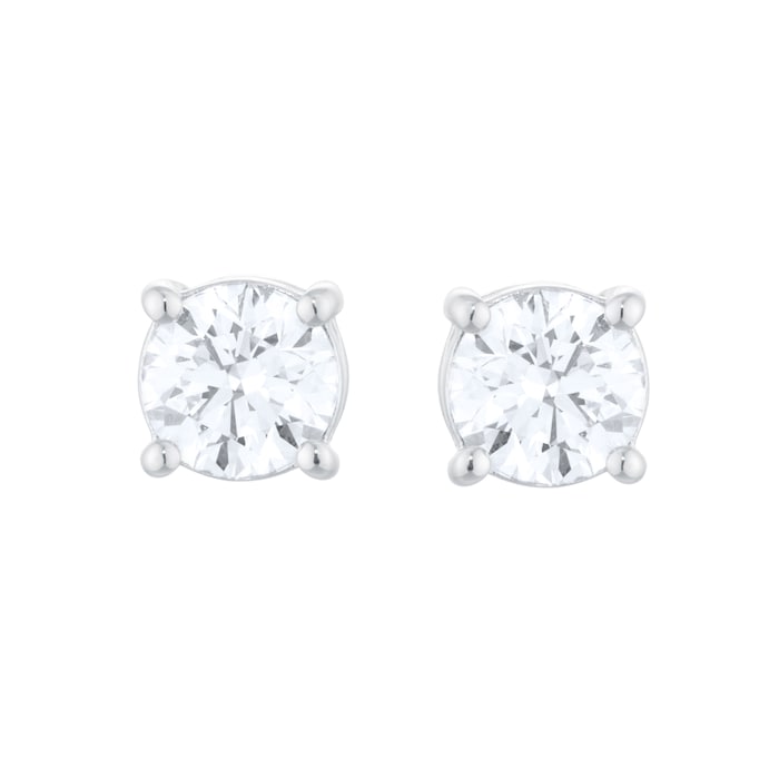 Goldsmiths 18ct White Gold 1.40cttw Brilliant Cut Lab Grown Diamond Solitaire Stud Earrings